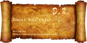 Daczi Károly névjegykártya